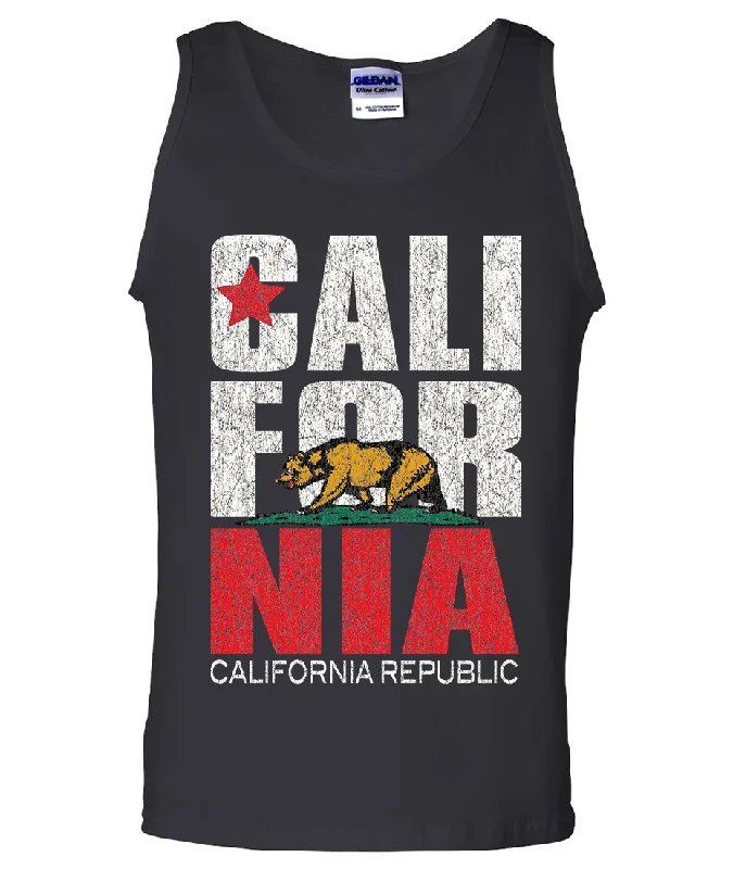 Men's organic cotton crew - neck t - shirts for everyday comfortCalifornia Republic Vintage Retro Tank Top Men's organic cotton crew - neck t - shirts for everyday comfortCalifornia Republic Vintage Retro Tank Top