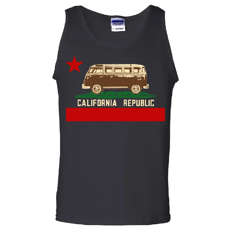 Men's long - sleeve henley t - shirts with button - down placketsCalifornia Republic Vintage Van Asst Colors Tank Top Men's long - sleeve henley t - shirts with button - down placketsCalifornia Republic Vintage Van Asst Colors Tank Top
