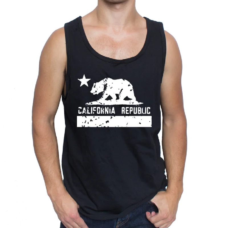 Men's antimicrobial t - shirts for odor - free freshness during travelCalifornia Republic White Silhouette Men's Tank Top Men's antimicrobial t - shirts for odor - free freshness during travelCalifornia Republic White Silhouette Men's Tank Top