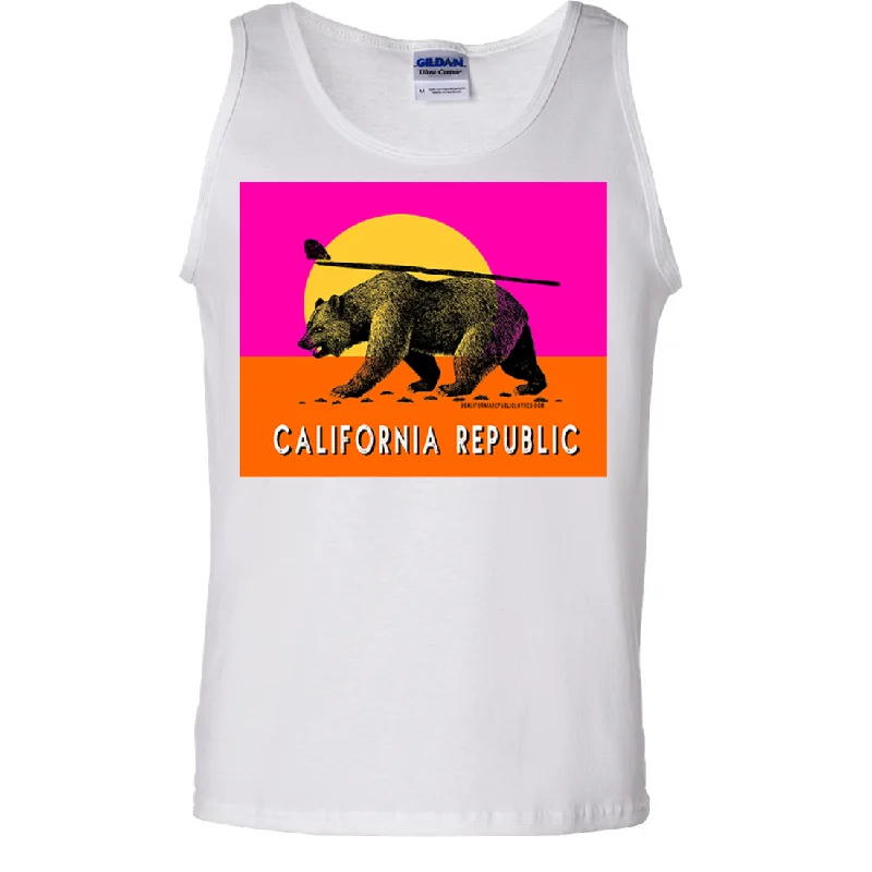 Men's long - sleeve henley t - shirts with button - down placketsCalifornia Summer Surf Bear Asst Colors Tank Top Men's long - sleeve henley t - shirts with button - down placketsCalifornia Summer Surf Bear Asst Colors Tank Top