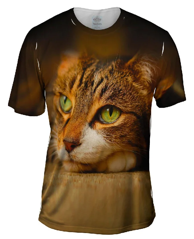 Men's eco - friendly recycled t - shirts for sustainable fashion choicesCalm Cute Cat Men's eco - friendly recycled t - shirts for sustainable fashion choicesCalm Cute Cat