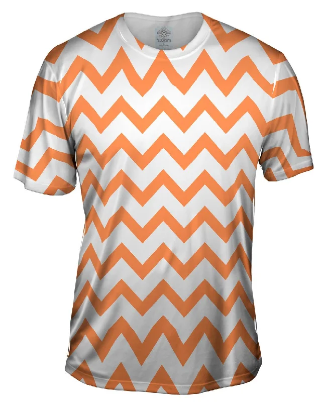 Men's mock - neck t - shirts with a modern and sleek styleChevron Orange Medium