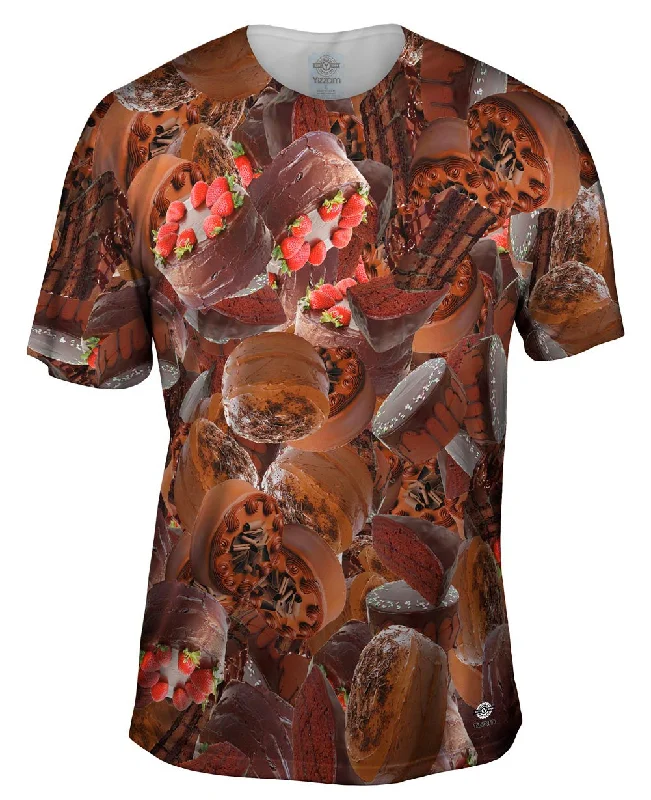 Men's short - sleeve linen t - shirts for summer beach outingsChocolate Cake Jumbo