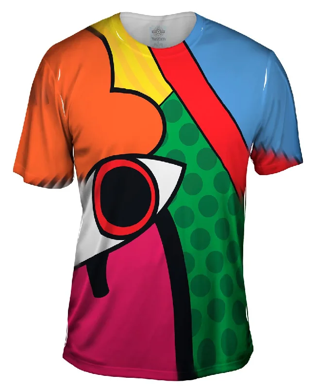 Men's moisture - wicking athletic t - shirts for intense workoutsCircles on Green and Orange Men's moisture - wicking athletic t - shirts for intense workoutsCircles on Green and Orange