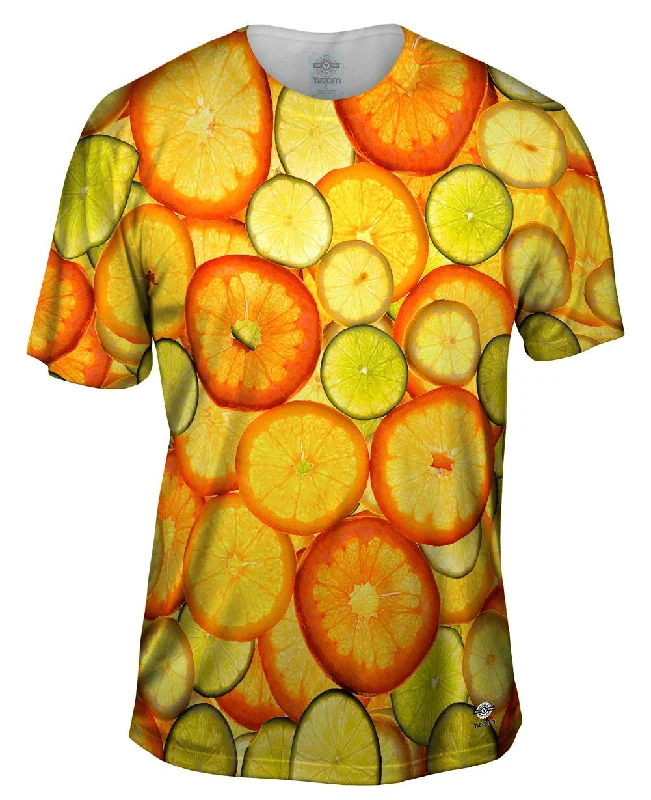 Men's v - neck muscle t - shirts for a body - building aestheticCitrus Fruits
