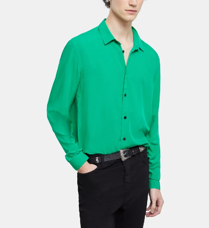 Men's moisture - wicking athletic t - shirts for intense workoutsClassic Collar Green Shirt Men's moisture - wicking athletic t - shirts for intense workoutsClassic Collar Green Shirt