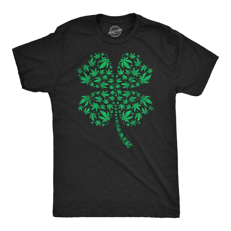 Men's smart - casual checkered t - shirts for semi - formal occasionsClover Made Of Pot Leaves Men's T Shirt Men's smart - casual checkered t - shirts for semi - formal occasionsClover Made Of Pot Leaves Men's T Shirt