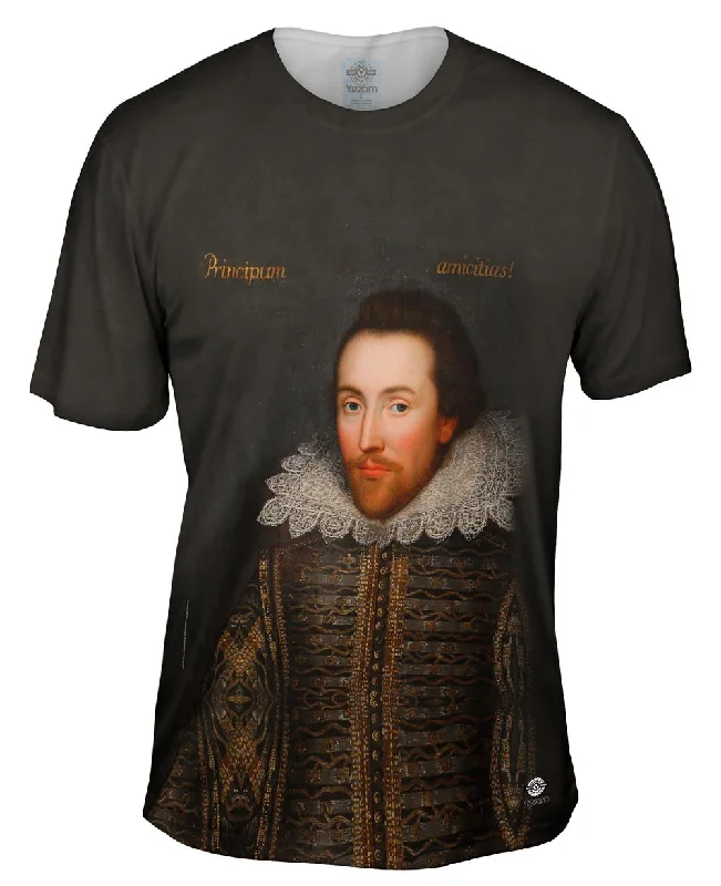 Men's thermal t - shirts with a high - neck design for cold weatherCobbe - "Portrait of Shakespeare" (1610) Men's thermal t - shirts with a high - neck design for cold weatherCobbe - "Portrait of Shakespeare" (1610)