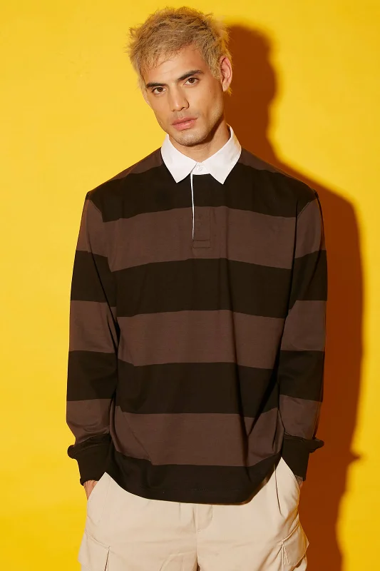 Men's UV - protection t - shirts for outdoor activities in the sunCoco Striped Collared Full Sleeves T-shirt Men's UV - protection t - shirts for outdoor activities in the sunCoco Striped Collared Full Sleeves T-shirt