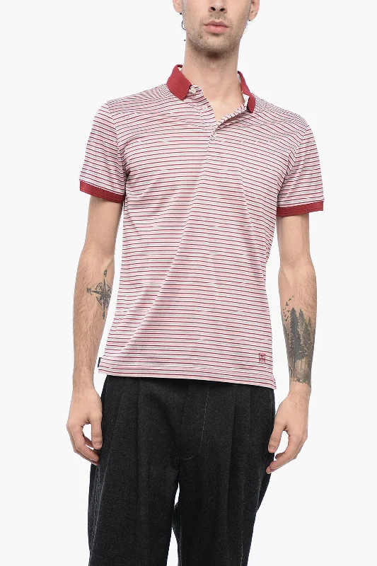 Men's plus - size pocket t - shirts with a classic lookCorneliani 3-Button Cotton Polo Shirt With Awning Striped Pattern Men's plus - size pocket t - shirts with a classic lookCorneliani 3-Button Cotton Polo Shirt With Awning Striped Pattern