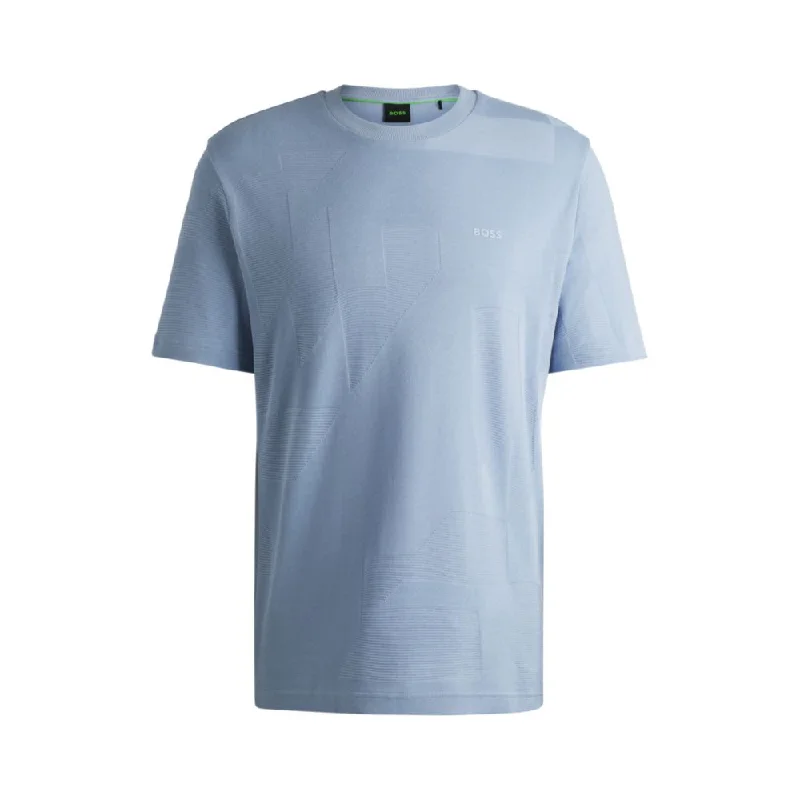 Men's mock - neck t - shirts with a modern and sleek styleCotton-jacquard regular-fit T-shirt with seasonal artwork Men's mock - neck t - shirts with a modern and sleek styleCotton-jacquard regular-fit T-shirt with seasonal artwork