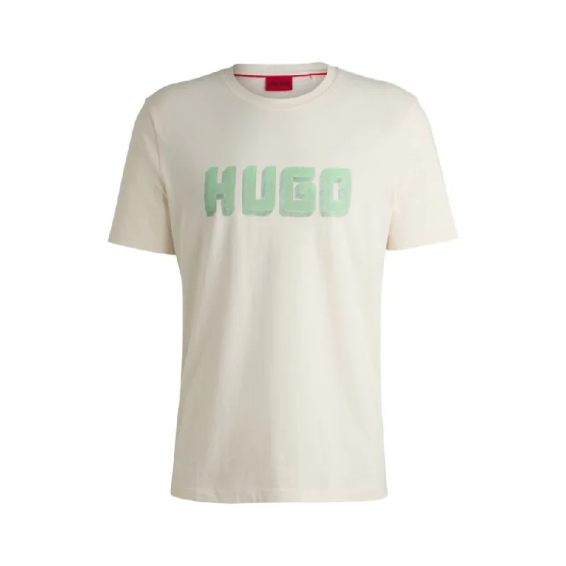 Men's short - sleeve linen t - shirts for summer beach outingsCotton-jersey T-shirt with logo print Men's short - sleeve linen t - shirts for summer beach outingsCotton-jersey T-shirt with logo print