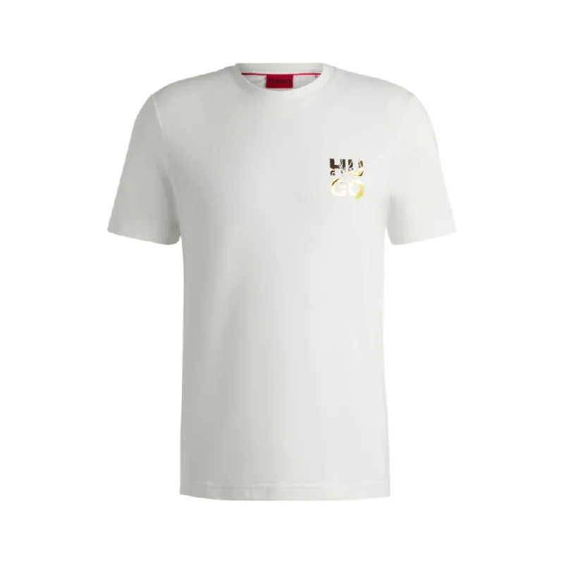 Men's organic cotton crew - neck t - shirts for everyday comfortCotton-jersey T-shirt with stacked-logo print Men's organic cotton crew - neck t - shirts for everyday comfortCotton-jersey T-shirt with stacked-logo print