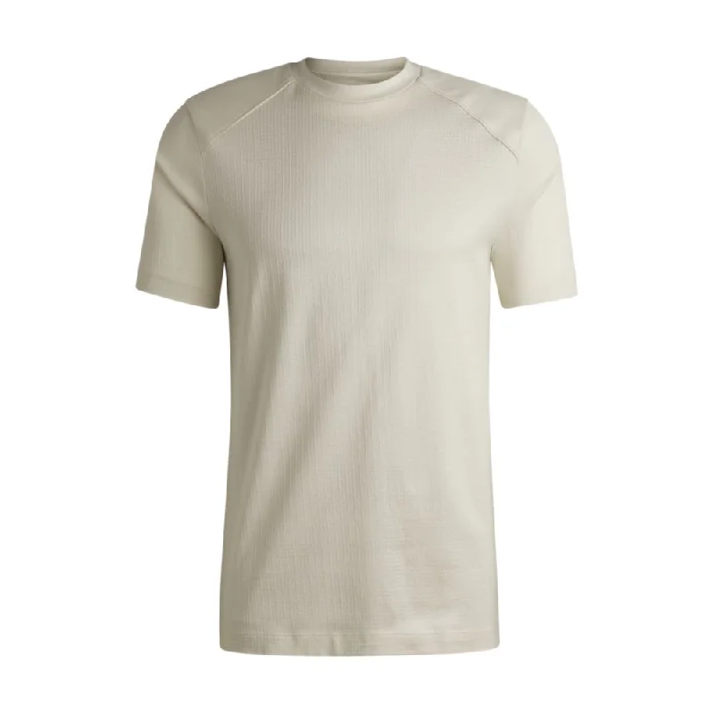 Men's ribbed t - shirts with a textured finish for added styleCotton-ripstop regular-fit T-shirt with plain trims Men's ribbed t - shirts with a textured finish for added styleCotton-ripstop regular-fit T-shirt with plain trims