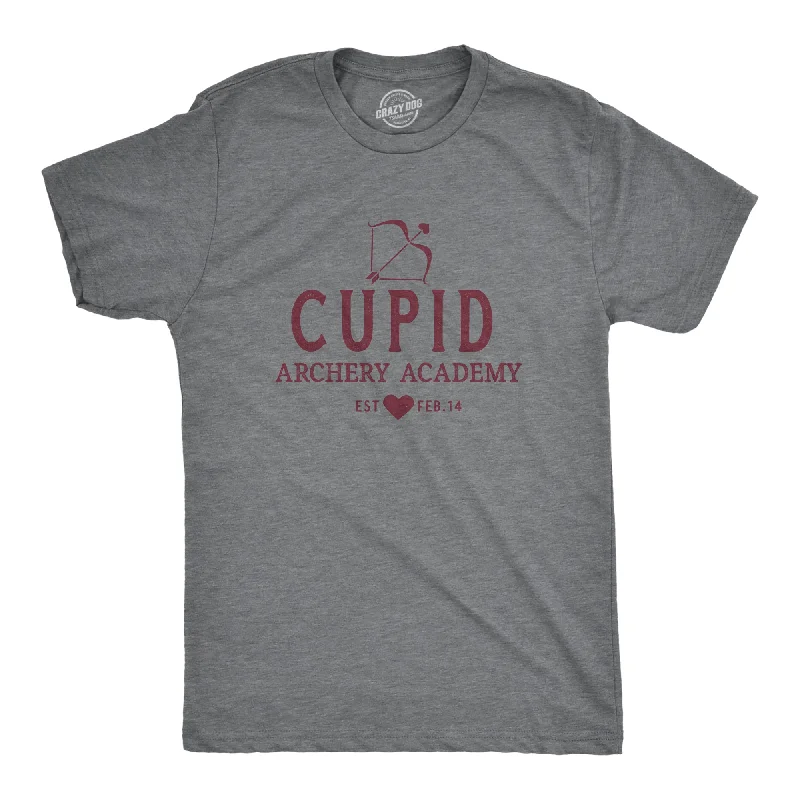 Men's short - sleeve linen t - shirts for summer beach outingsCupid Archery Academy Men's T Shirt Men's short - sleeve linen t - shirts for summer beach outingsCupid Archery Academy Men's T Shirt