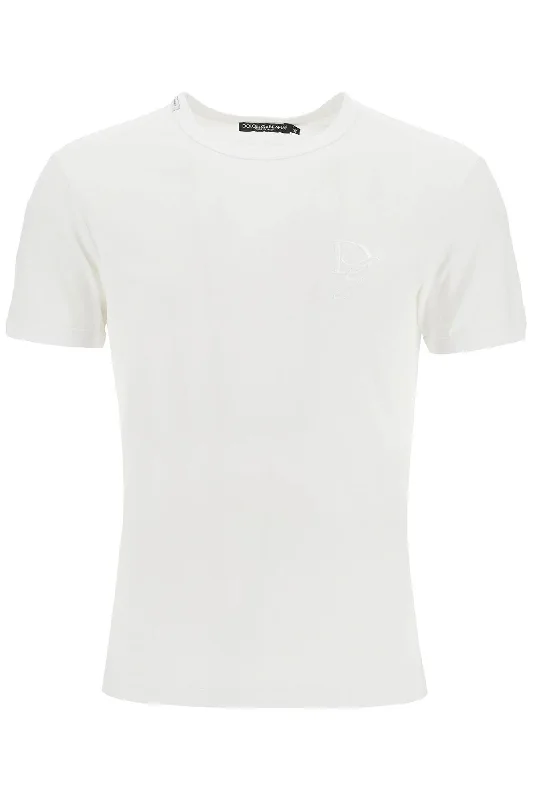 Men's slim - fit graphic t - shirts with vintage rock band printsDolce & Gabbana Men's Dg Embroide T-Shirt With