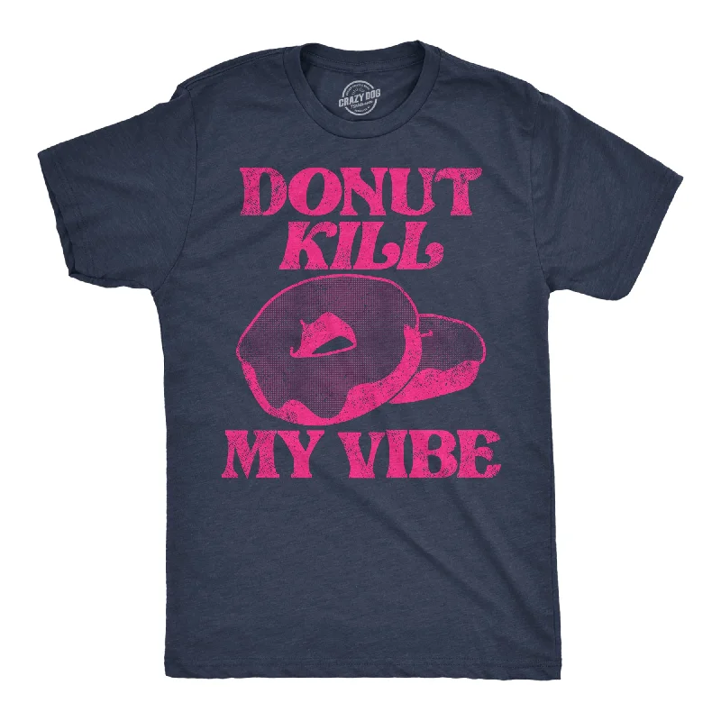 Men's smart - casual checkered t - shirts for semi - formal occasionsDonut Kill My Vibe Men's T Shirt Men's smart - casual checkered t - shirts for semi - formal occasionsDonut Kill My Vibe Men's T Shirt