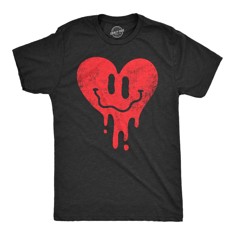 Men's ribbed t - shirts with a textured finish for added styleDripping Heart Face Men's T Shirt Men's ribbed t - shirts with a textured finish for added styleDripping Heart Face Men's T Shirt