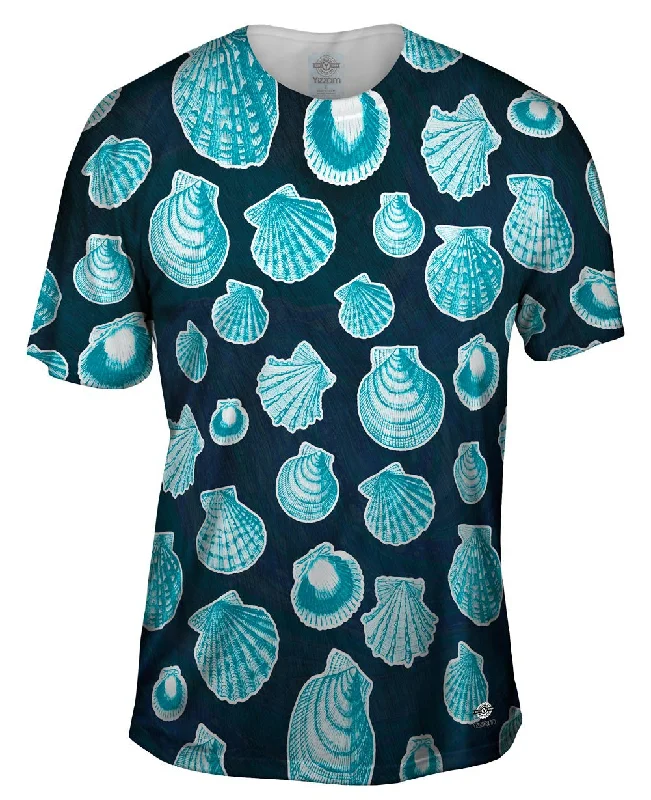 Men's polo t - shirts with a contrast collar for a preppy lookEager Shells Blue
