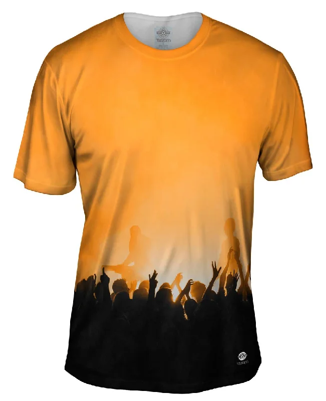 Men's organic cotton crew - neck t - shirts for everyday comfortEdm Music Makes The Crowd Orange Men's organic cotton crew - neck t - shirts for everyday comfortEdm Music Makes The Crowd Orange