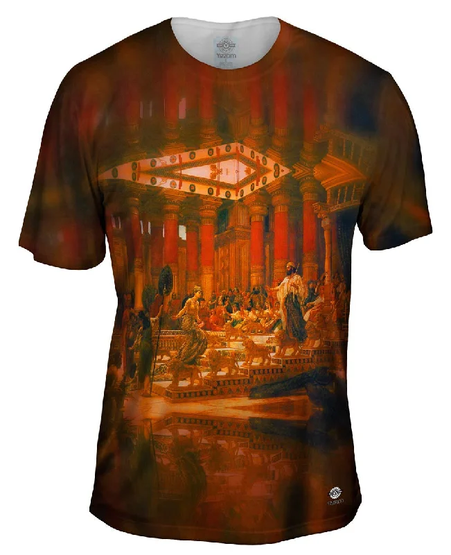 Men's organic cotton crew - neck t - shirts for everyday comfortEdward Poynter - "The Visit of the Queen of Sheba to King Solomon" (1890) Men's organic cotton crew - neck t - shirts for everyday comfortEdward Poynter - "The Visit of the Queen of Sheba to King Solomon" (1890)