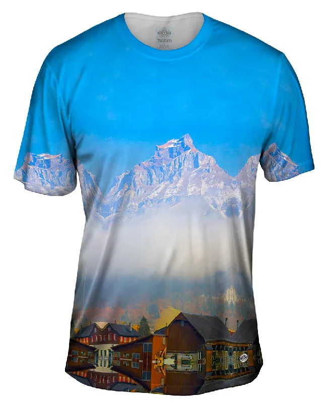 Men's short - sleeve linen t - shirts for summer beach outingsEngelberg