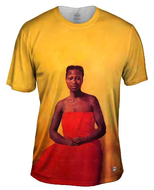 Men's distressed denim - look t - shirts with a rugged appealFelix Vallotton - "Seated Black Woman, Front View" (1911) Men's distressed denim - look t - shirts with a rugged appealFelix Vallotton - "Seated Black Woman, Front View" (1911)
