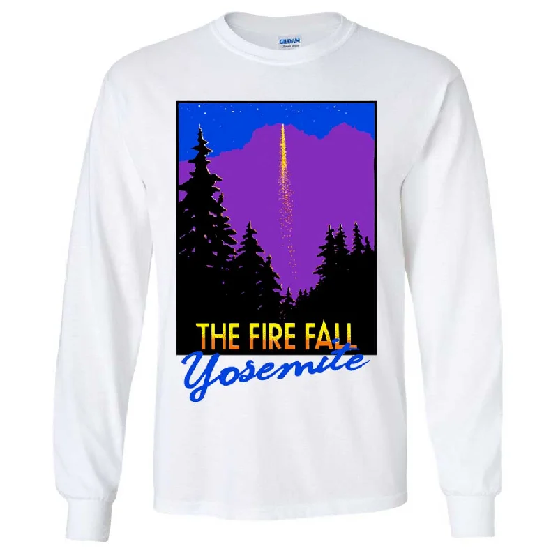 Men's plus - size pocket t - shirts with a classic lookFire Fall Yosemite California Long Sleeve Shirt Men's plus - size pocket t - shirts with a classic lookFire Fall Yosemite California Long Sleeve Shirt