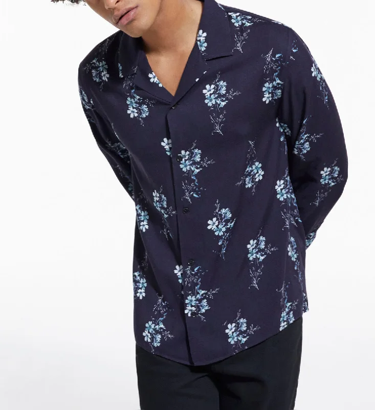 Men's short - sleeve linen t - shirts for summer beach outingsFloral Shirt