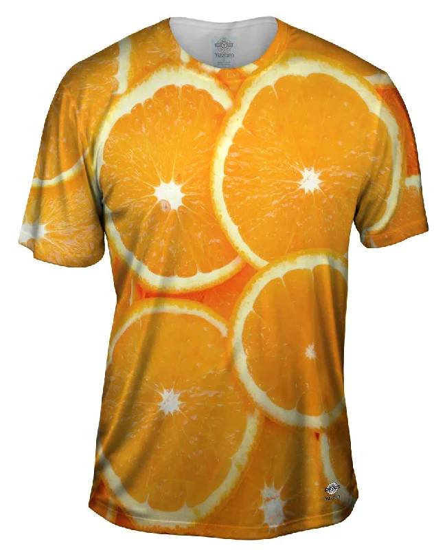 Men's long - sleeve henley t - shirts with button - down placketsFresh Sliced Oranges Men's long - sleeve henley t - shirts with button - down placketsFresh Sliced Oranges