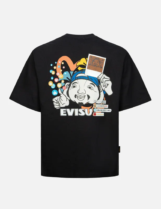 Men's mock - neck t - shirts with a modern and sleek styleGodhead with Social Media Inspired Print Relax Fit T-shirt Men's mock - neck t - shirts with a modern and sleek styleGodhead with Social Media Inspired Print Relax Fit T-shirt