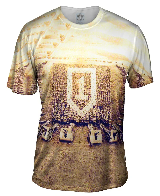 Men's polo t - shirts with a contrast collar for a preppy lookGrenzhausen Germany - "1st Field Artillery Brigade 1St Division" (1919) Men's polo t - shirts with a contrast collar for a preppy lookGrenzhausen Germany - "1st Field Artillery Brigade 1St Division" (1919)