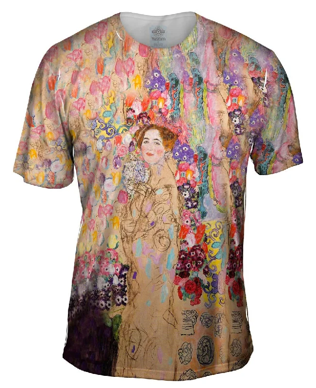 Men's printed Hawaiian t - shirts for tropical vacationsGustav Klimt -"Maria Munk" (1918) Men's printed Hawaiian t - shirts for tropical vacationsGustav Klimt -"Maria Munk" (1918)