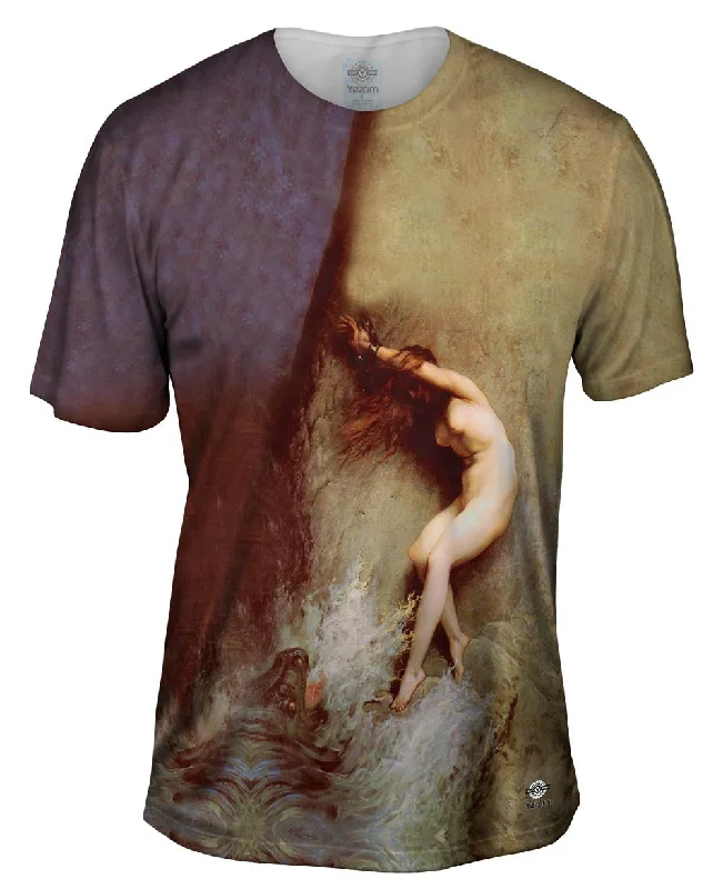 Men's button - front t - shirts with a unique artistic printGustave Dore - "Andromeda" (1869) Men's button - front t - shirts with a unique artistic printGustave Dore - "Andromeda" (1869)