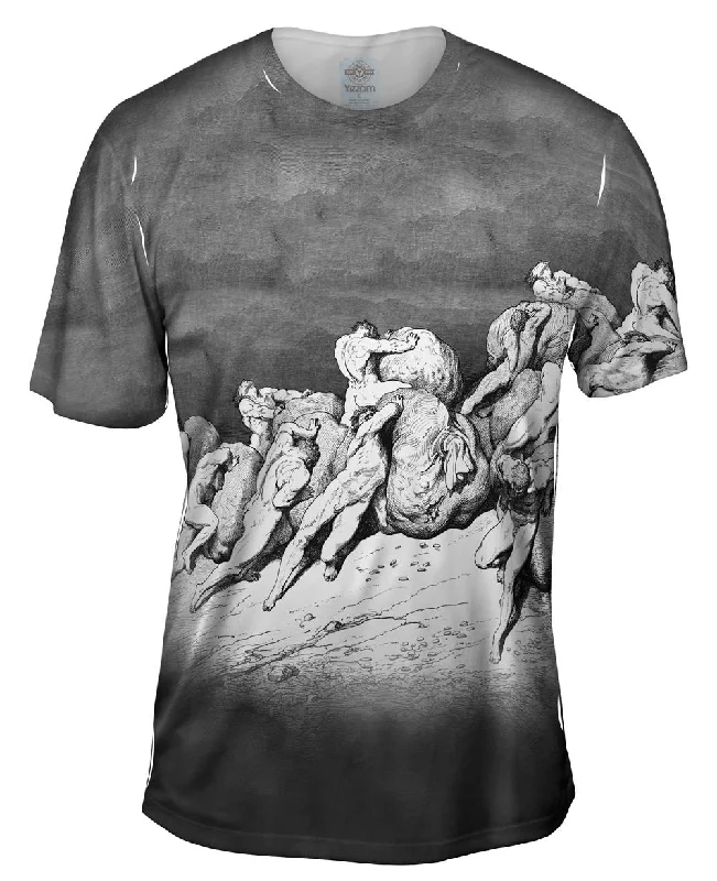 Men's printed Hawaiian t - shirts for tropical vacationsGustave Dore - "The Hoarders And Wasters" (1857) Men's printed Hawaiian t - shirts for tropical vacationsGustave Dore - "The Hoarders And Wasters" (1857)