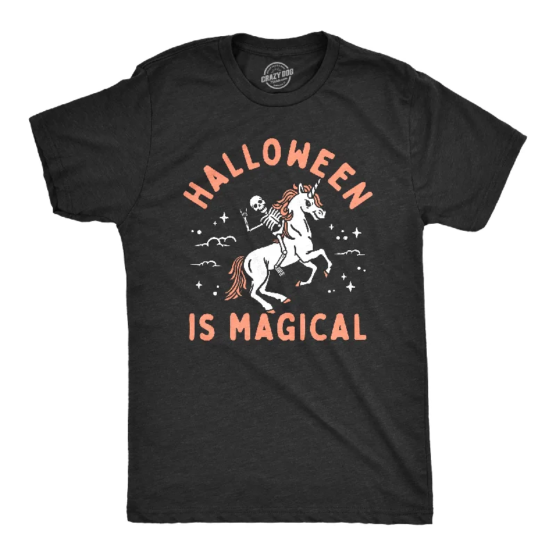 Men's short - sleeve linen t - shirts for summer beach outingsHalloween Is Magical Men's T Shirt Men's short - sleeve linen t - shirts for summer beach outingsHalloween Is Magical Men's T Shirt