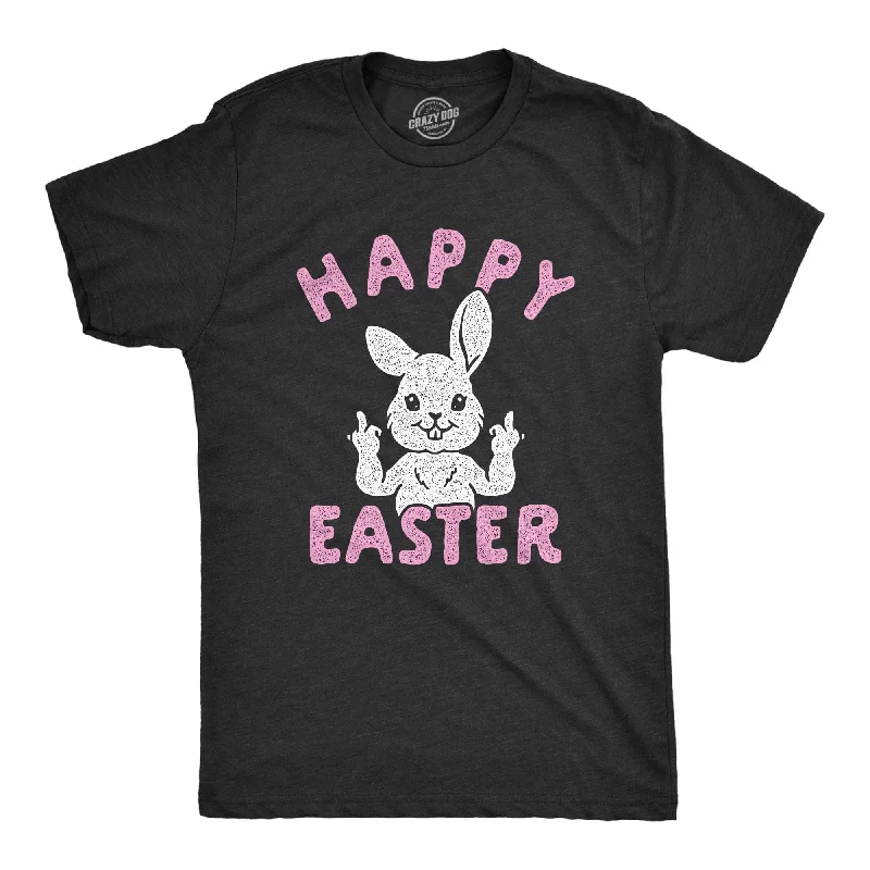 Men's antimicrobial t - shirts for odor - free freshness during travelHappy Easter Middle Finger Men's T Shirt Men's antimicrobial t - shirts for odor - free freshness during travelHappy Easter Middle Finger Men's T Shirt