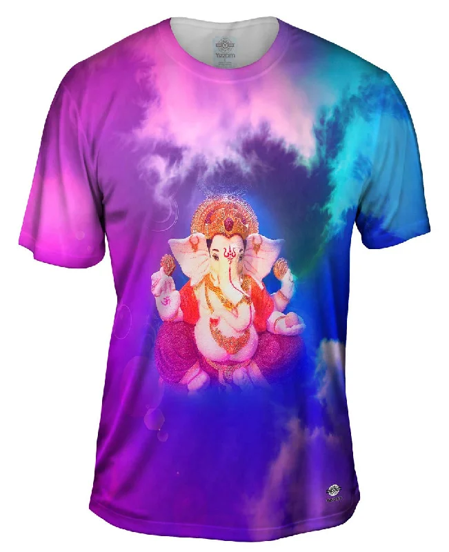 Men's smart - casual checkered t - shirts for semi - formal occasions"Hindu God Ganesha Ganpathy" Men's smart - casual checkered t - shirts for semi - formal occasions"Hindu God Ganesha Ganpathy"