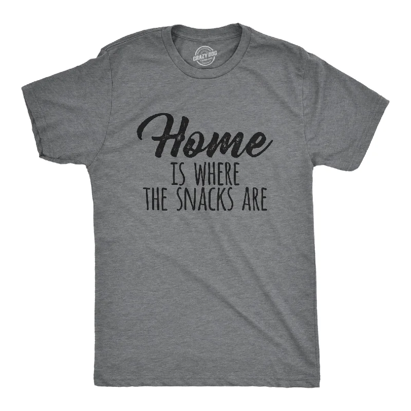Men's button - front t - shirts with a unique artistic printHome Is Where The Snacks Are Men's T Shirt Men's button - front t - shirts with a unique artistic printHome Is Where The Snacks Are Men's T Shirt