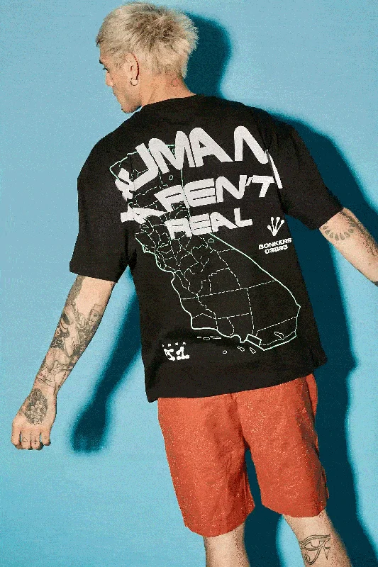 Men's lightweight performance t - shirts for running marathonsHumans Aren't Real Oversized Tshirt Men's lightweight performance t - shirts for running marathonsHumans Aren't Real Oversized Tshirt