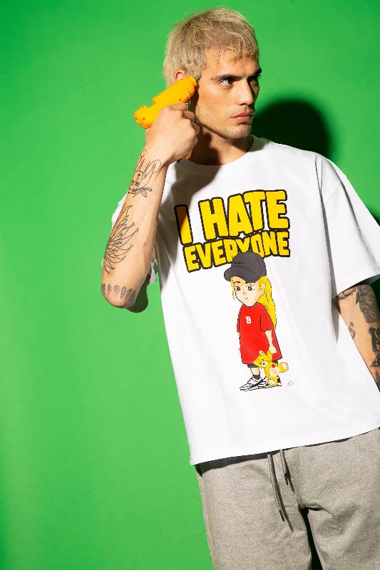 Men's UV - protection t - shirts for outdoor activities in the sunI Hate Everyone Oversized T-shirt Men's UV - protection t - shirts for outdoor activities in the sunI Hate Everyone Oversized T-shirt
