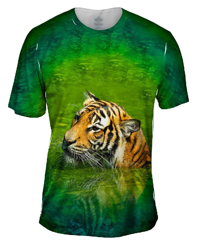 Men's eco - friendly recycled t - shirts for sustainable fashion choicesI Like Baths Tiger Men's eco - friendly recycled t - shirts for sustainable fashion choicesI Like Baths Tiger