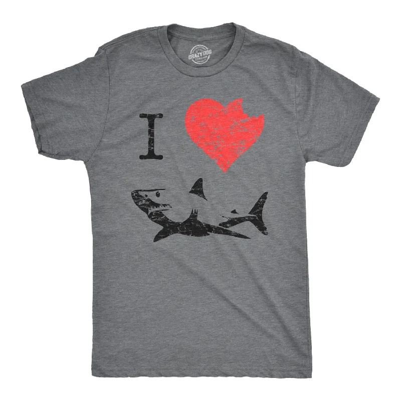 Men's ribbed t - shirts with a textured finish for added styleI Love Sharks Men's T Shirt Men's ribbed t - shirts with a textured finish for added styleI Love Sharks Men's T Shirt