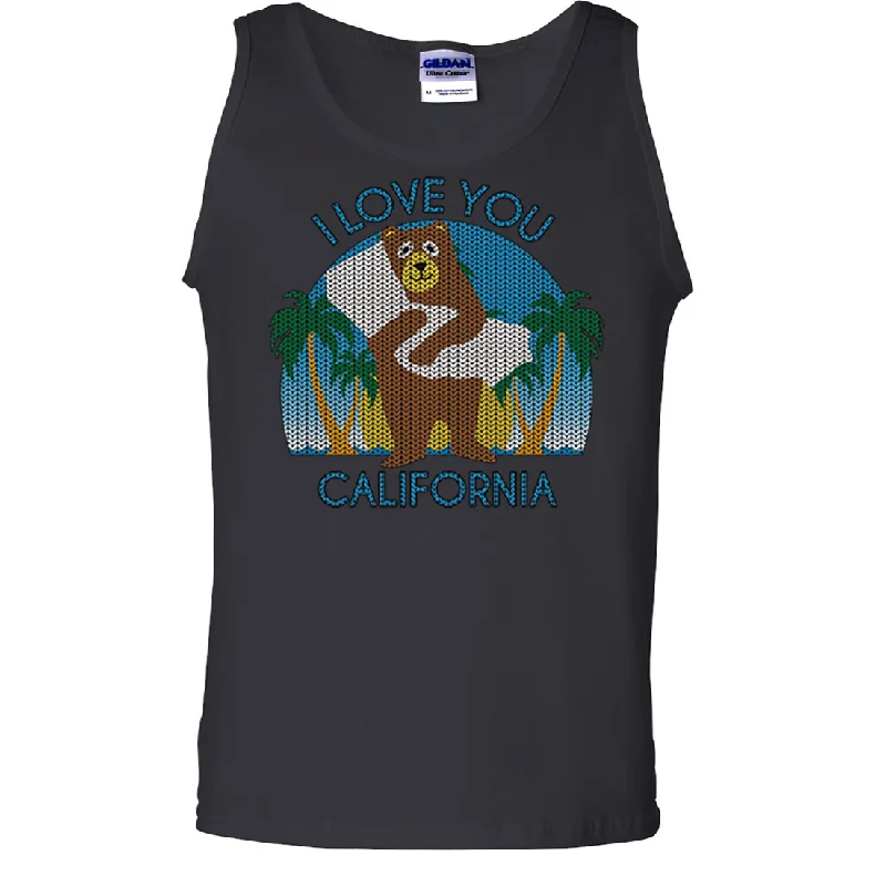 Men's UV - protection t - shirts for outdoor activities in the sunI Love You CA Knit Style Bear Asst Colors Tank Top Men's UV - protection t - shirts for outdoor activities in the sunI Love You CA Knit Style Bear Asst Colors Tank Top