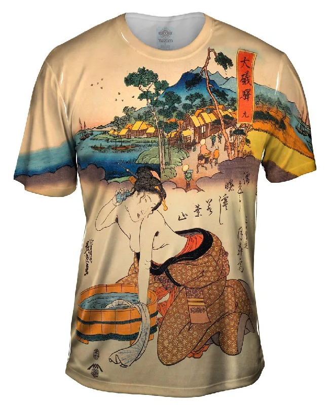 Men's antimicrobial t - shirts for odor - free freshness during travelJapan - Keisai Eisen -"Woman Bath" Men's antimicrobial t - shirts for odor - free freshness during travelJapan - Keisai Eisen -"Woman Bath"