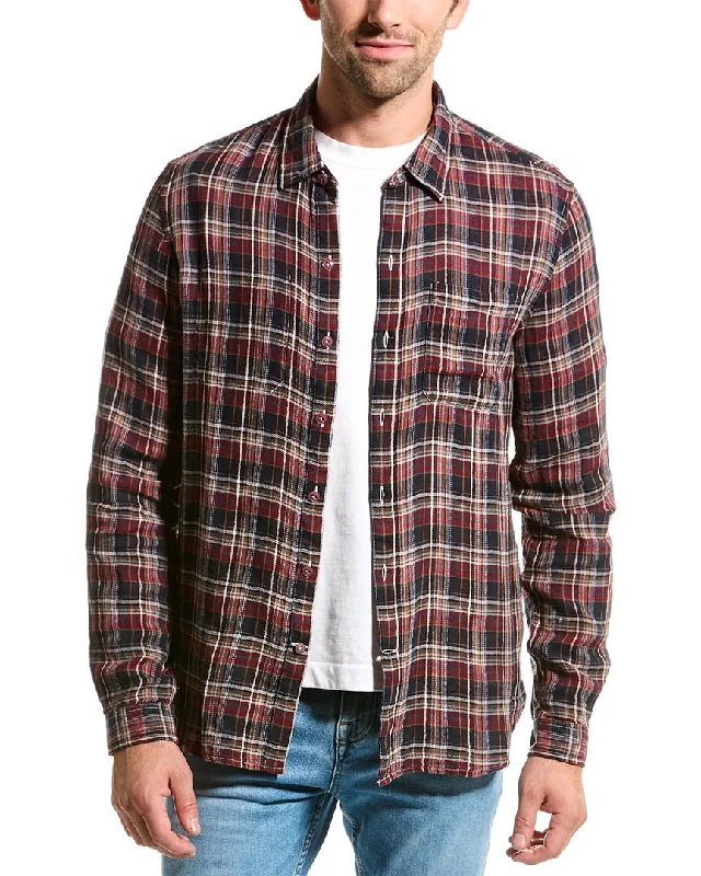 Men's tie - dye t - shirts with a bohemian styleJohn Varvatos Reversible Gauze Shirt Men's tie - dye t - shirts with a bohemian styleJohn Varvatos Reversible Gauze Shirt