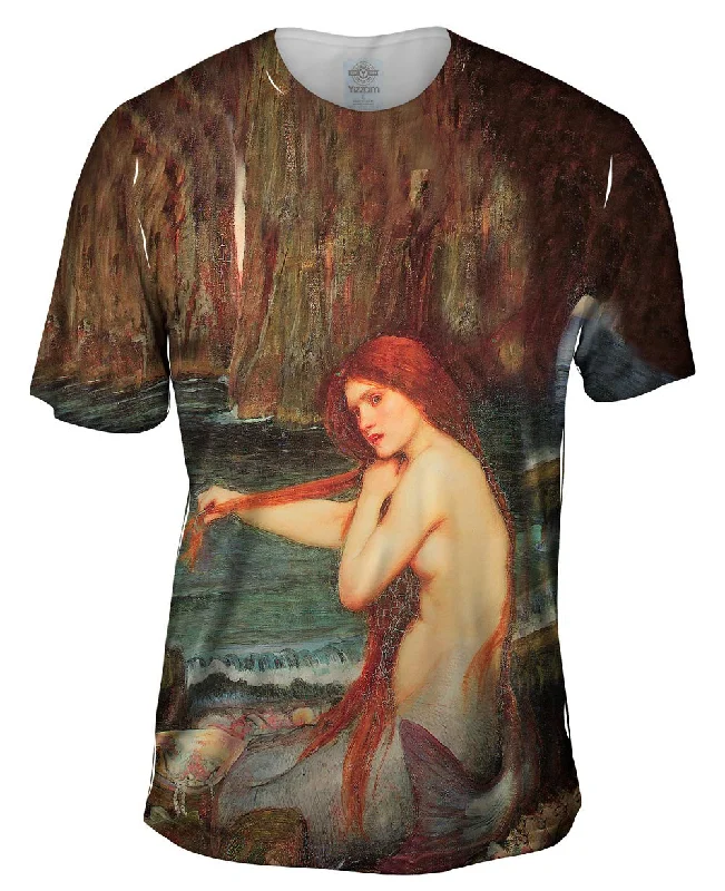 Men's short - sleeve linen t - shirts for summer beach outingsJohn William Waterhouse - "A Mermaid" (1901) Men's short - sleeve linen t - shirts for summer beach outingsJohn William Waterhouse - "A Mermaid" (1901)