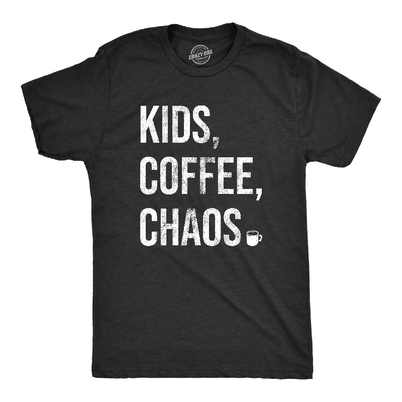 Men's organic cotton crew - neck t - shirts for everyday comfortKids Coffee Chaos Men's T Shirt Men's organic cotton crew - neck t - shirts for everyday comfortKids Coffee Chaos Men's T Shirt