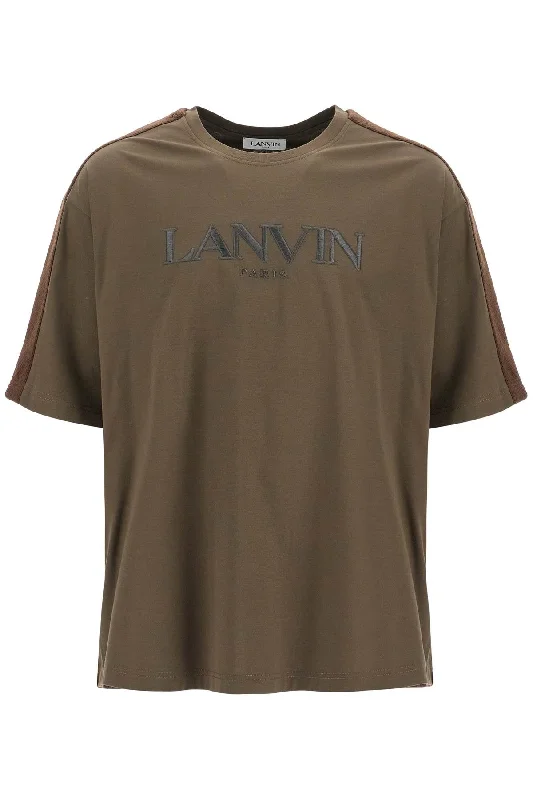 Men's v - neck muscle t - shirts for a body - building aestheticLanvin Men's Logo T-Shirt With Curb Branded Stripes Men's v - neck muscle t - shirts for a body - building aestheticLanvin Men's Logo T-Shirt With Curb Branded Stripes