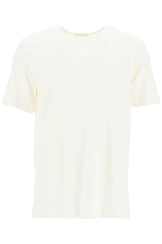 Men's short - sleeve linen t - shirts for summer beach outingsLemaire Men's T-Shirt With Wide Round Neck Men's short - sleeve linen t - shirts for summer beach outingsLemaire Men's T-Shirt With Wide Round Neck